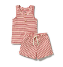 Load image into Gallery viewer, Wilson &amp; Frenchy - Candy Cane Organic Stripe Rib Pyjamas
