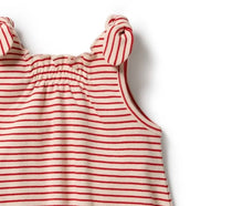 Load image into Gallery viewer, Wilson &amp; Frenchy - Candy Cane Organic Stripe Rib Playsuit
