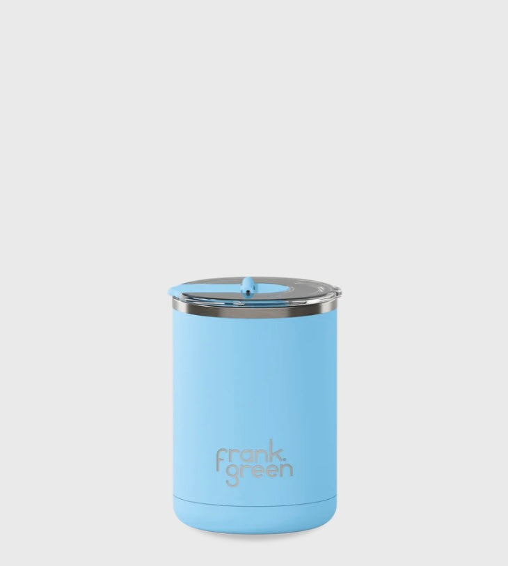 Frank Green - Sky Blue Ceramic Coffee Cup with Hinged Lid