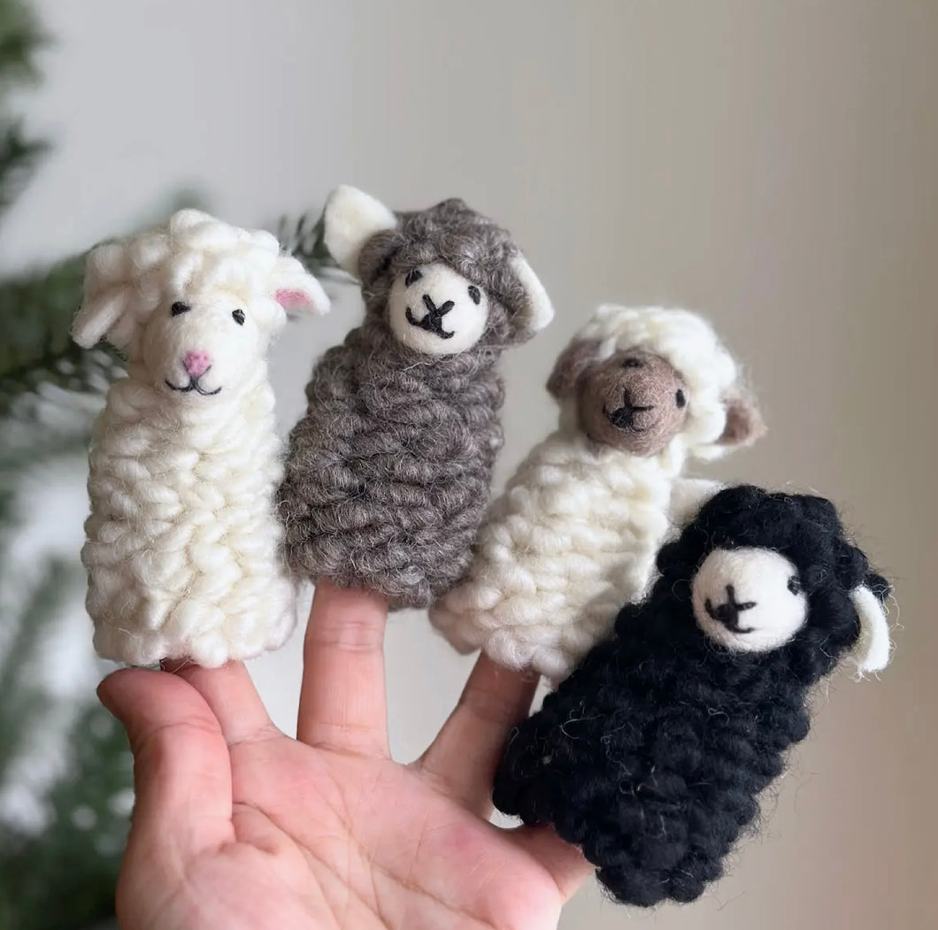 Finger Puppet Assorted Fluffy Sheep (each)