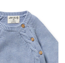 Load image into Gallery viewer, Wilson &amp; Frenchy - Blue Speckle Organic Knitted Kimono Cardigan
